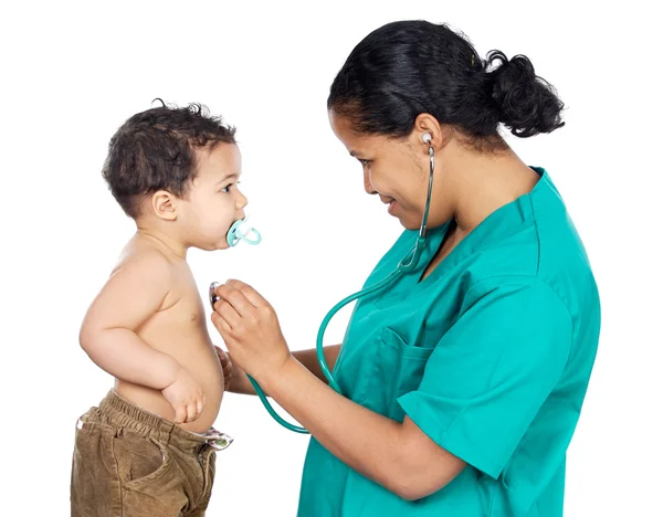 Doutora com um bebê — Fotografia de Stock