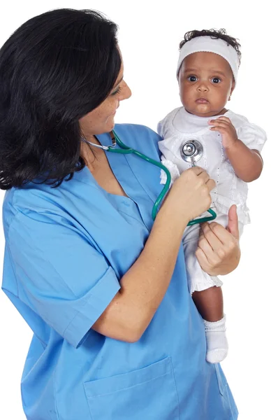 Enfermera sosteniendo bebé — Foto de Stock