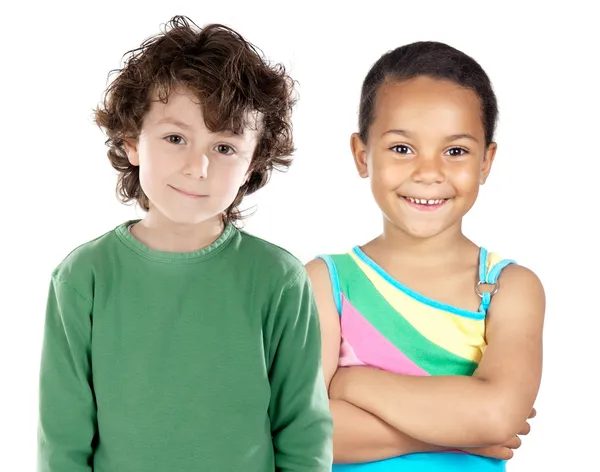 Twee mooie kinderen van verschillende rassen — Stockfoto