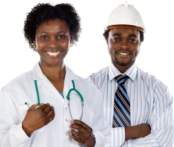 African americans doctor and engineer — Stock Photo, Image