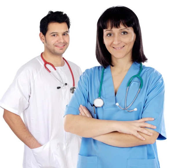 Couple of young doctors — Stock Photo, Image