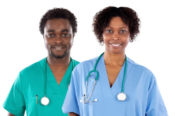 Casal de médicos afro-americanos — Fotografia de Stock