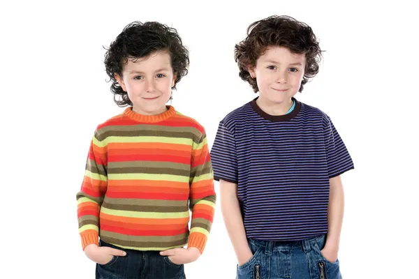 Coppia divertente di bambini gemelli — Foto Stock