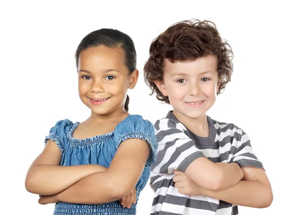 異なる人種の 2 人の子供 — ストック写真