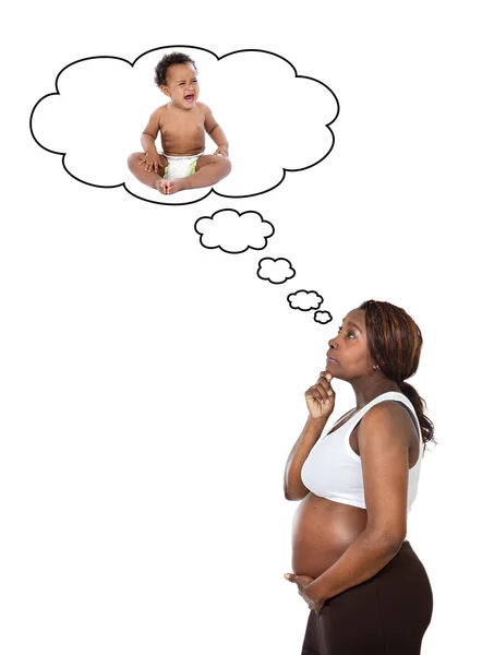 Embarazada chica afroamericana — Foto de Stock