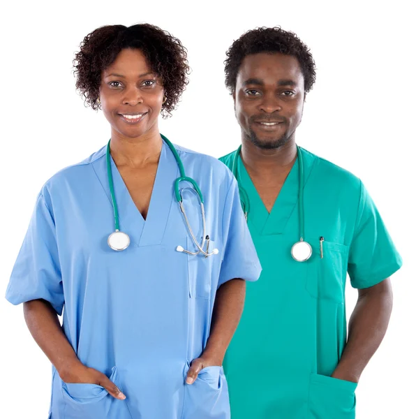 Un par de médicos afroamericanos —  Fotos de Stock
