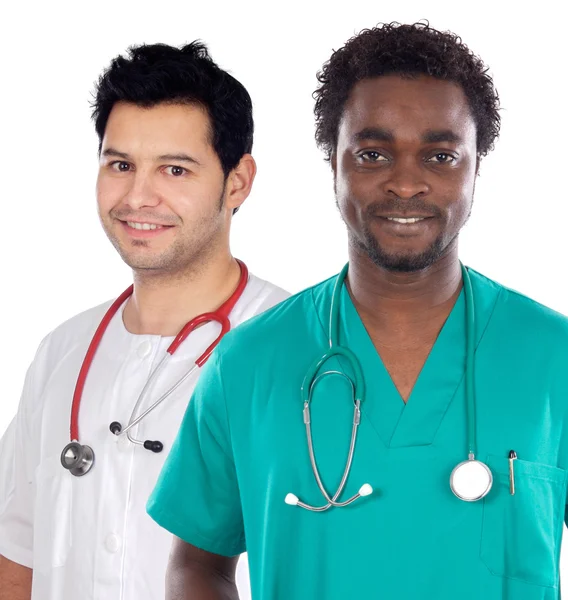 Afrikanische und kaukasische Ärzte — Stockfoto