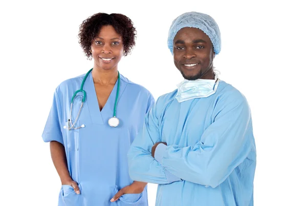 Couple of African American doctors — 图库照片