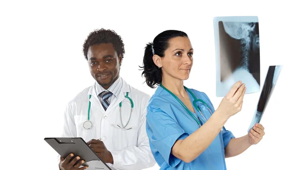 Couple of young doctors — Stock Photo, Image