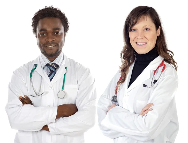 Un par de médicos jóvenes — Foto de Stock