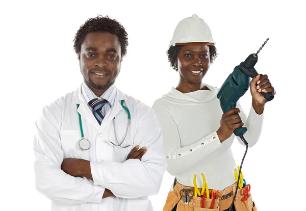 Couple of african workers — Stock Photo, Image