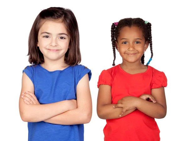 Adorables chicas con brazos cruzados — Foto de Stock