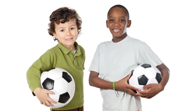 Crianças com bola de futebol — Fotografia de Stock
