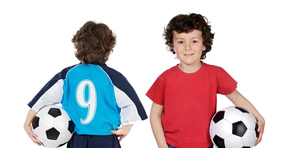 Bambini con pallone da calcio — Foto Stock