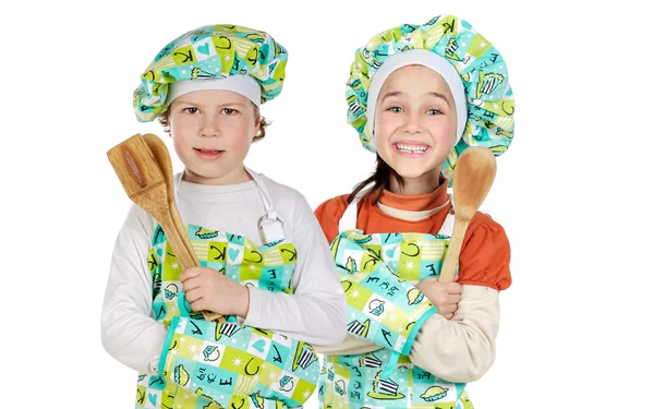 Dois futuros cozinheiros — Fotografia de Stock
