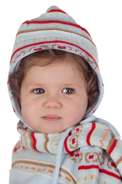 Vicces baba lány téli ruha — Stock Fotó