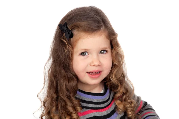 Lächeln Baby Mädchen isoliert — Stockfoto