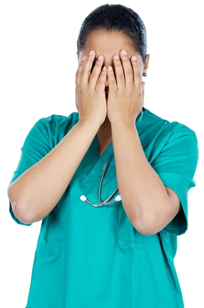 Doctor with the hands in the face — Stock Photo, Image
