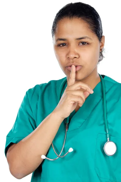 Läkare beställning tystnad — Stockfoto