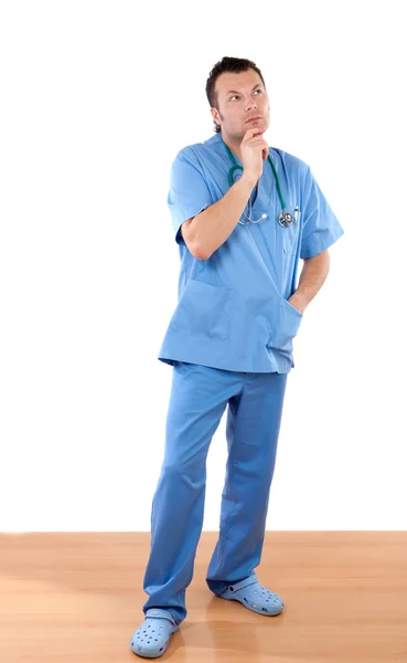 Doctor with pensive gesture — Stock Photo, Image