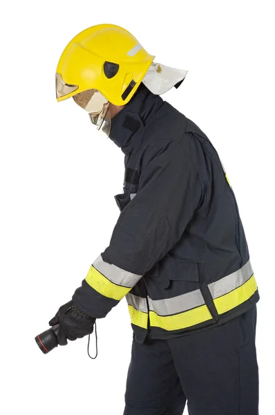 stock image Fireman extinguishing the fire fireman extinguishing the fire fi