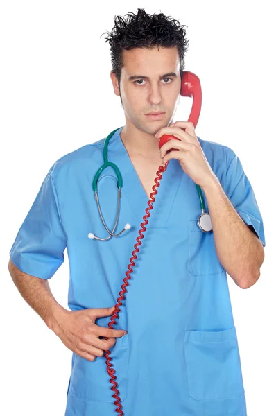 Orvos beszél a telefonon — Stock Fotó