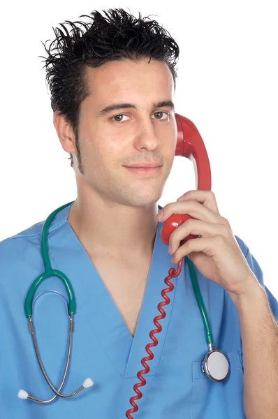 Lekarz mówiąc na telefon — Zdjęcie stockowe