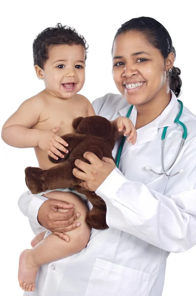 Nurse holding baby Stock Photo