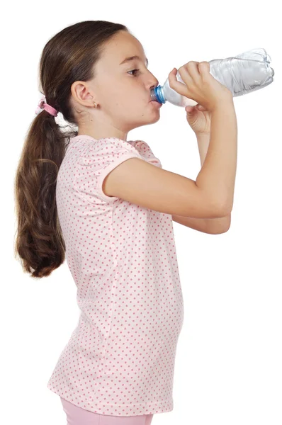 Девушка пьет воду Стоковое Изображение