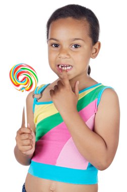 Girl with lollipop clipart