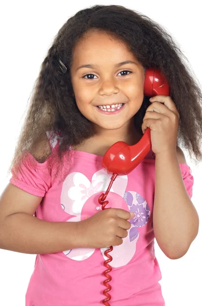 Κορίτσι μιλάει στο τηλέφωνο — Φωτογραφία Αρχείου