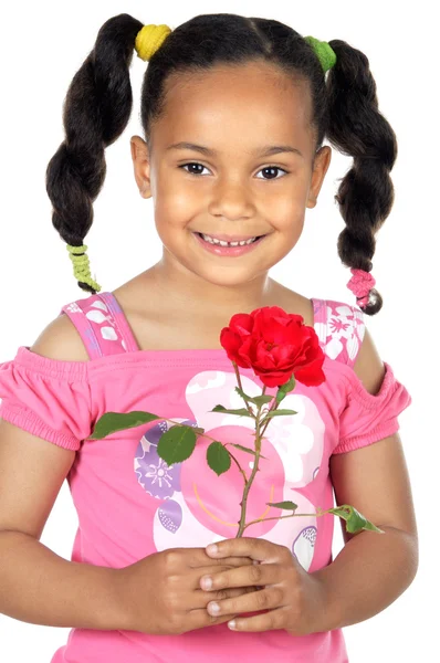 Menina com uma rosa — Fotografia de Stock