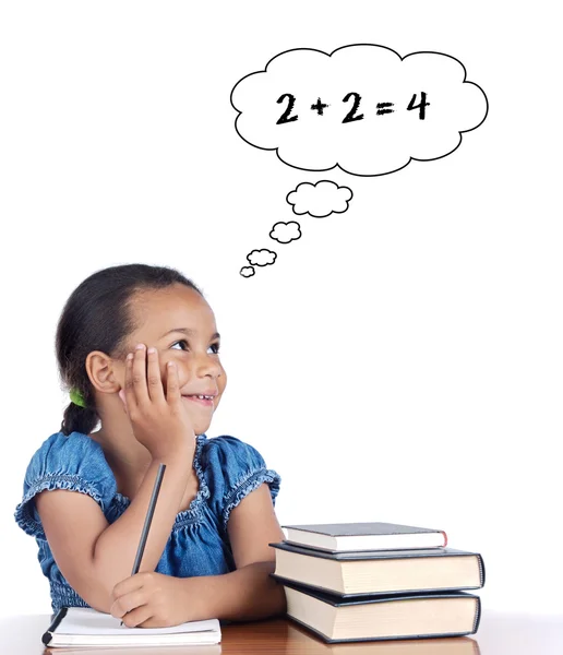 Menina adorável estudar matemática — Fotografia de Stock