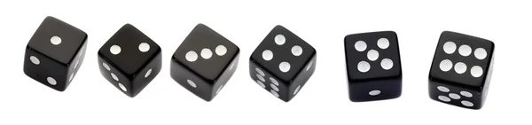 Six black dices — Stock Photo, Image