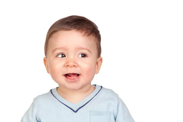 Beau Bebe Avec De Beaux Yeux Joyeux A La Recherche Stock Photo