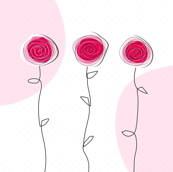 Carte florale avec roses — Image vectorielle