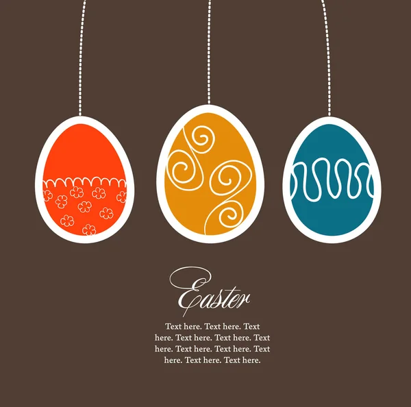 Cartão de Páscoa com ovos —  Vetores de Stock