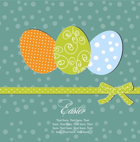 Card with easter eggs — Stock Vector