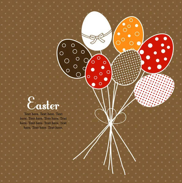 Diseño floral de Pascua con huevos — Vector de stock