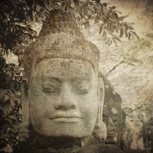 Head of gate guardian, Angkor, Cambodia