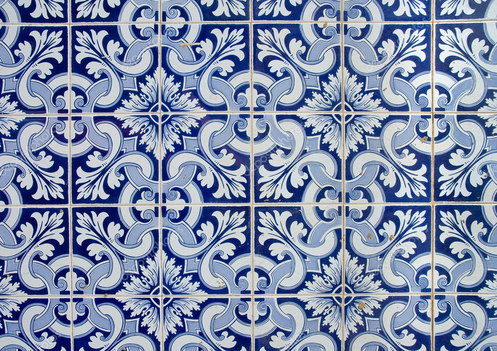 Portuguese Azulejos Old Tiled Background Stock Photo Javarman