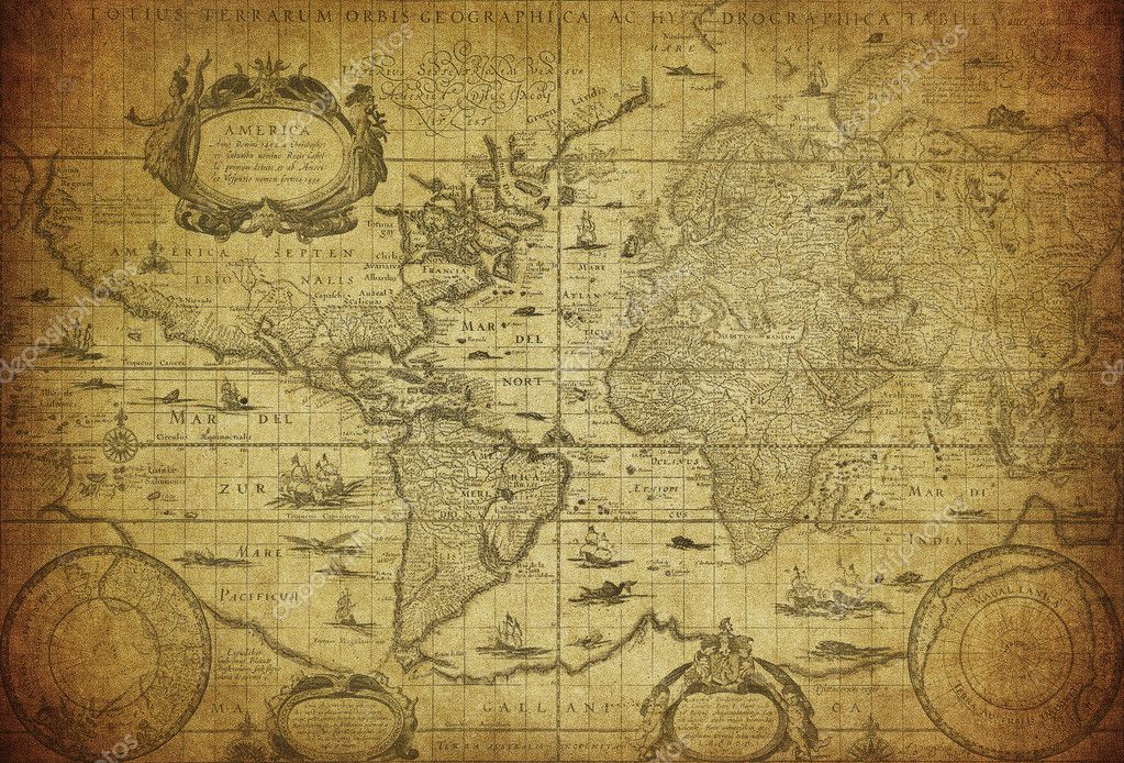 Vintage Map Of The World 1635 — Stock Photo © Javarman #9694885