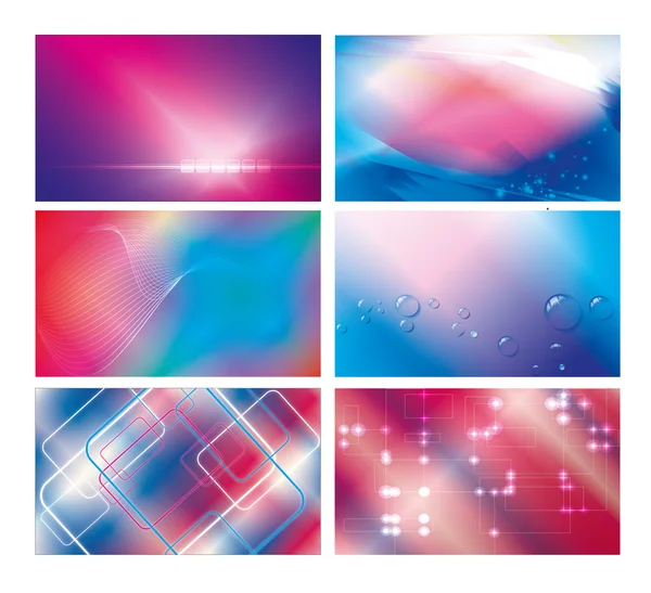 stock vector Abstract amazing blue, sky-blue & red vector background set