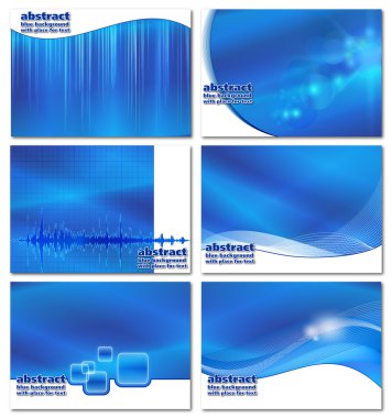 Abstract blue business backgrounds set clipart