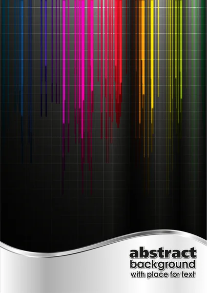 Fondo negro abstracto luces multicolor — Vector de stock