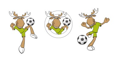 Football moose set clipart