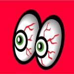 Bloodshot eyes in 3d — Stock Vector © retroartist #17614619