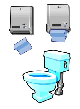 Toilet and Paper Towel Dispenser clipart