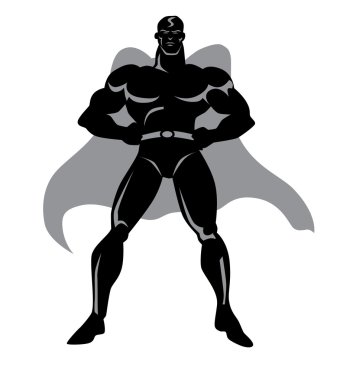 Black Super Hero Cartoon clipart