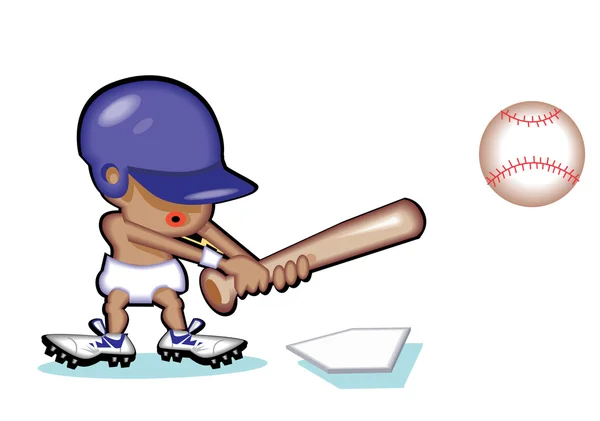 Ребенок с бейсбольной битой — стоковый вектор